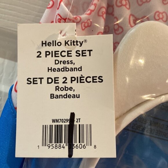 Hello Kitty Toddler Girls Halloween Costume Dress and Headband Size 2T - Picture 12 of 13